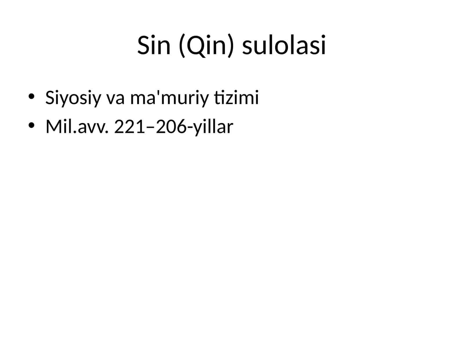 Sin (Qin) sulolasi