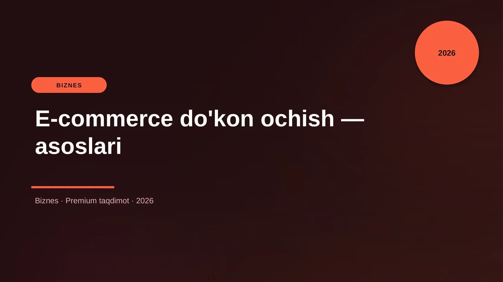 E-commerce do'kon ochish — asoslari