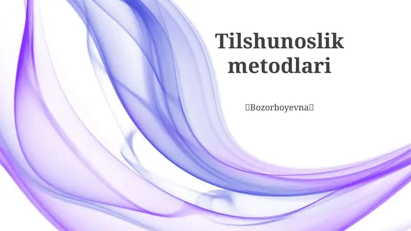 Tilshunoslik metodlari