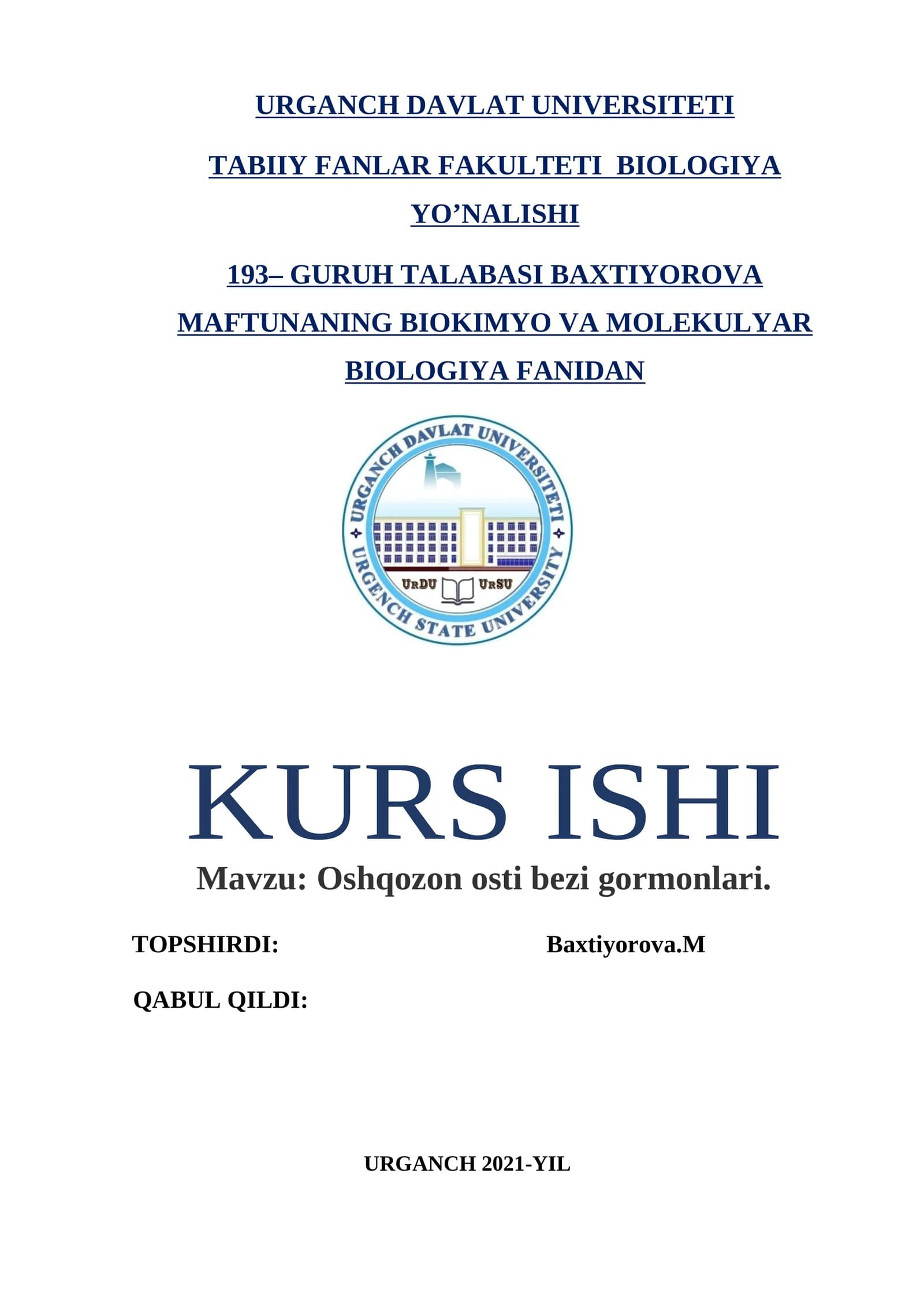 Oshqozon osti bezi gormonlari