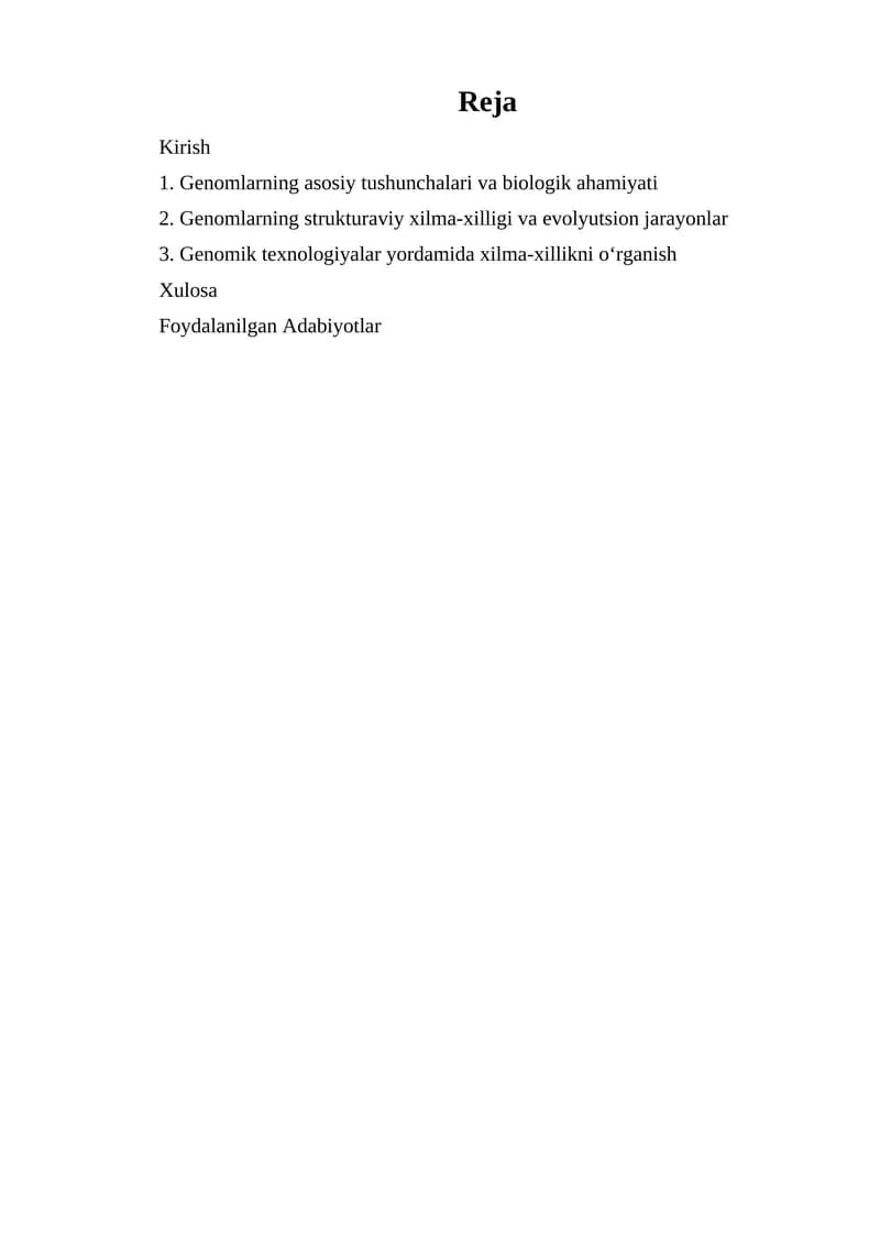 Genomlar asoslari va genetika