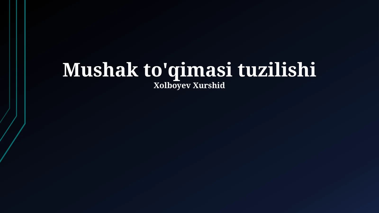 Mushak to'qimasi tuzilishi