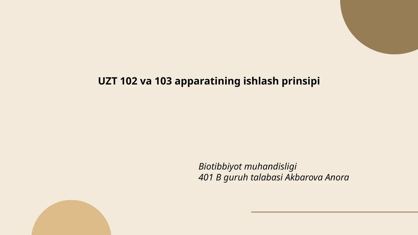 UZT 102 va 103 apparatining ishlash prinsipi