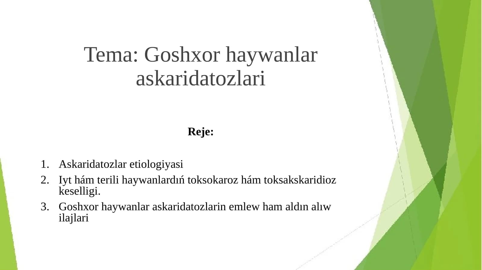 Goshxor haywanlar askaridatozlari