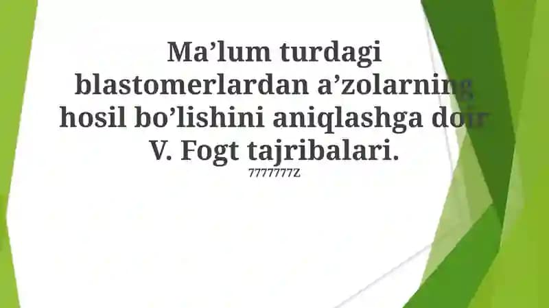 Vogtning Eksperimental Loyiha va Uslublari