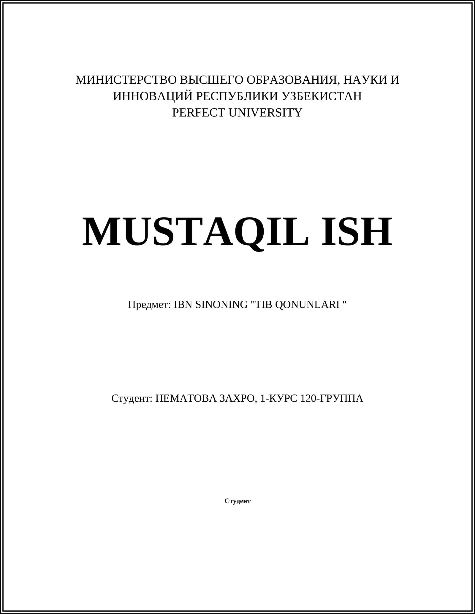 IBN SINONING "TIB QONUNLARI "