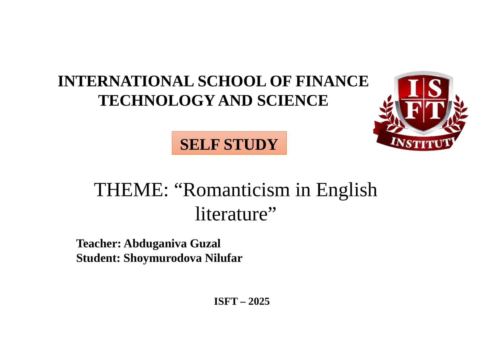 Romanticizm in English literature