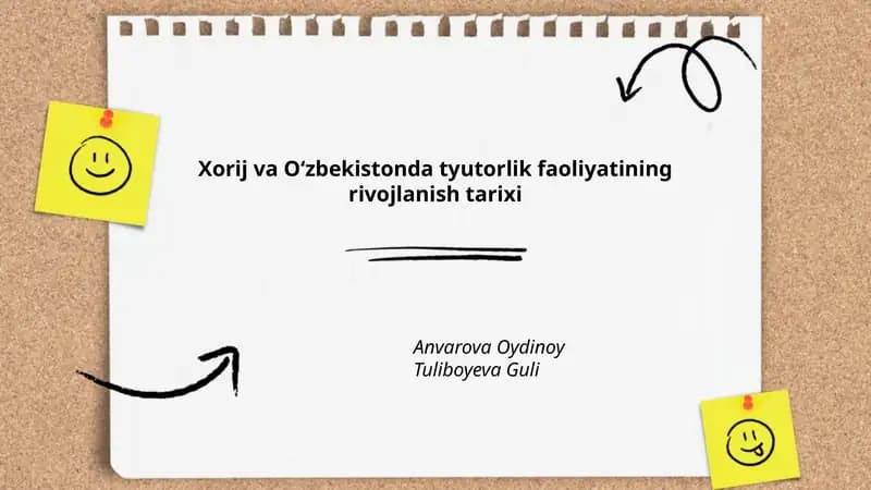 Xorij va O‘zbekistonda tyutorlik faoliyatining rivojlanish tarixi
