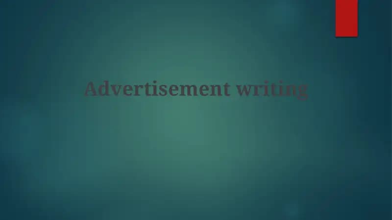 Advertisement Writing