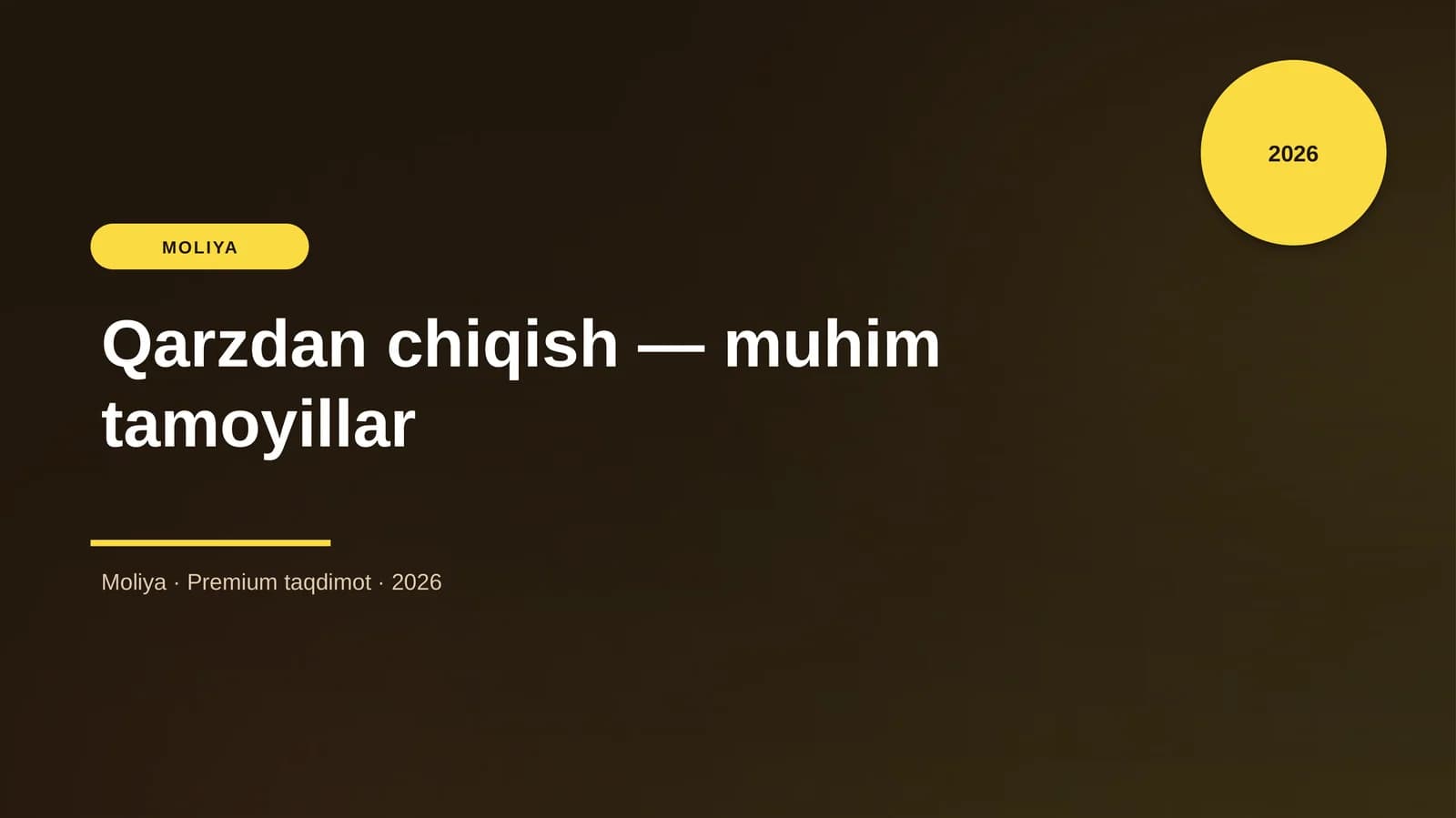 Qarzdan chiqish — muhim tamoyillar