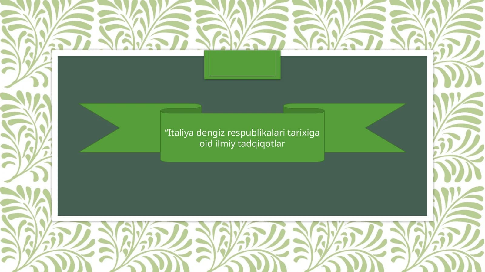 Italiya dengiz shahrlari bo'yicha ilmiy tadqiqotlar