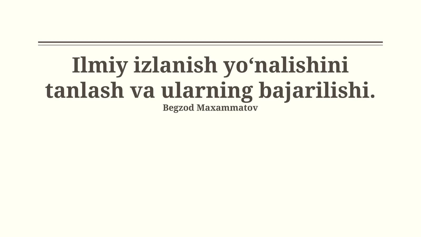 Tadqiqot rejasi va uslubiyati