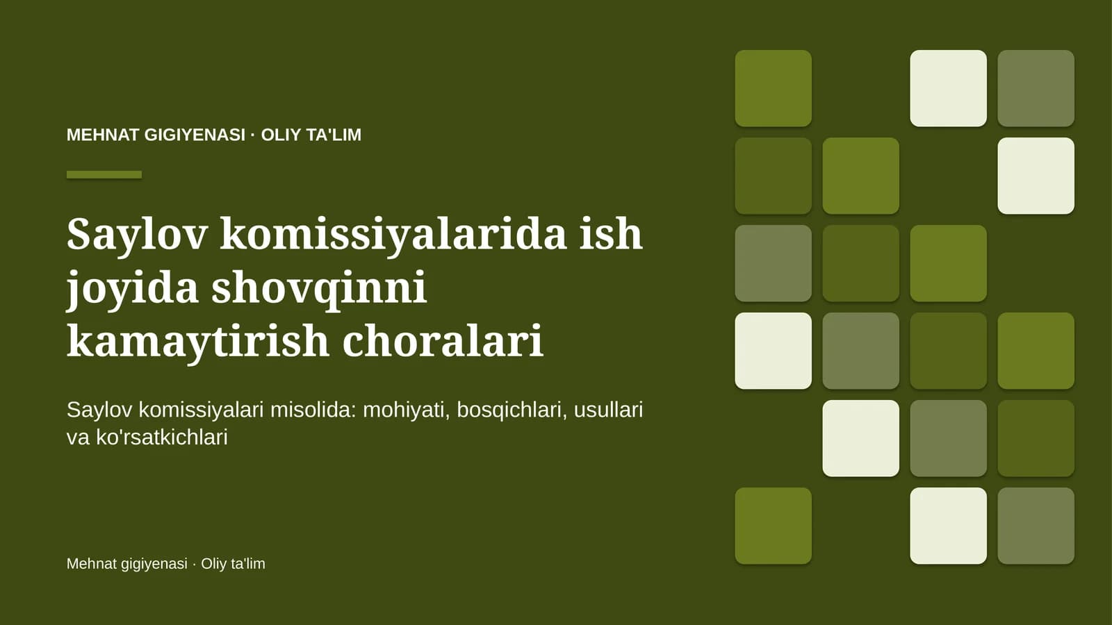 saylov komissiyalarida ish joyida shovqinni kamaytirish choralari 8129