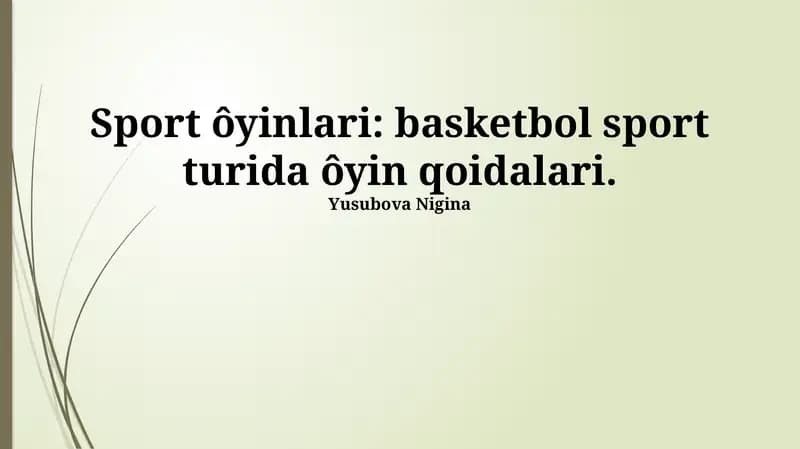 Basketbol o'yini qoidalari