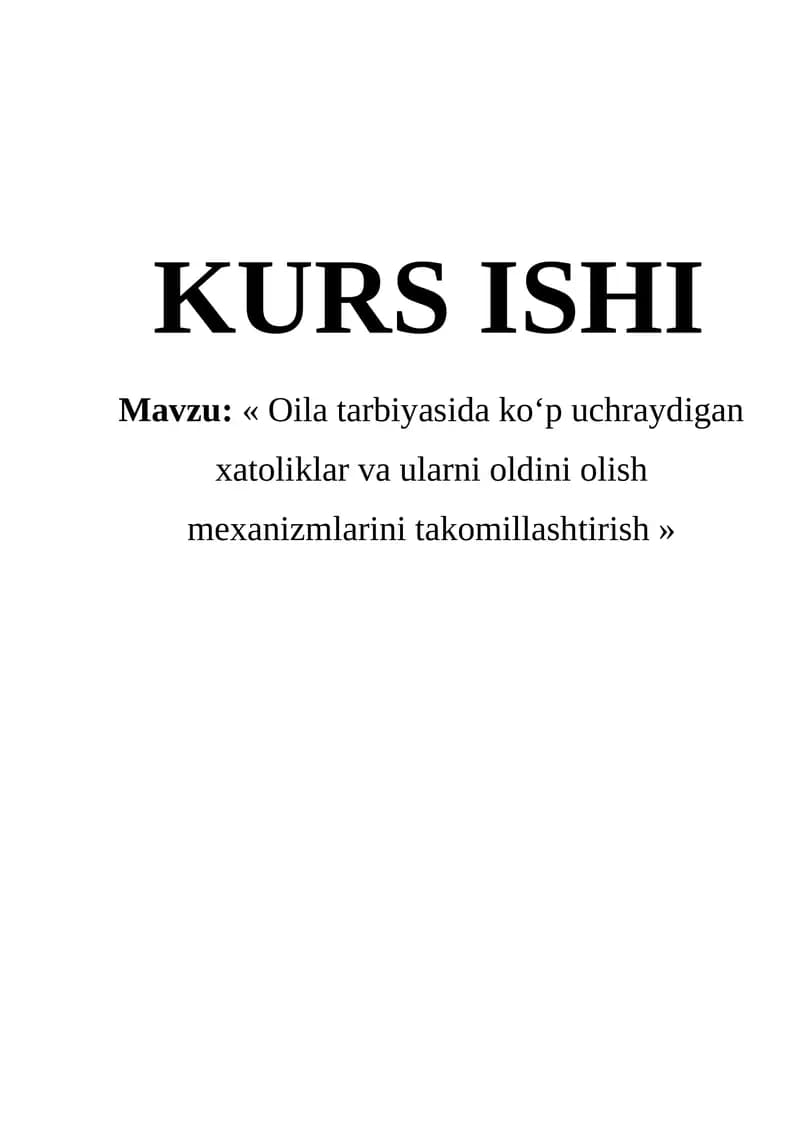 Oila tarbiyasi