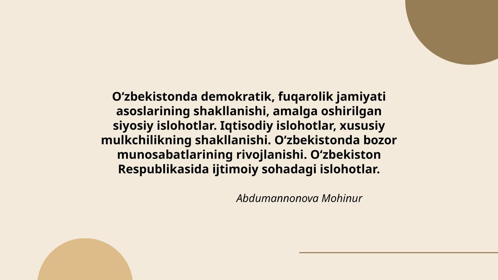 Abdumannonova Mohinur