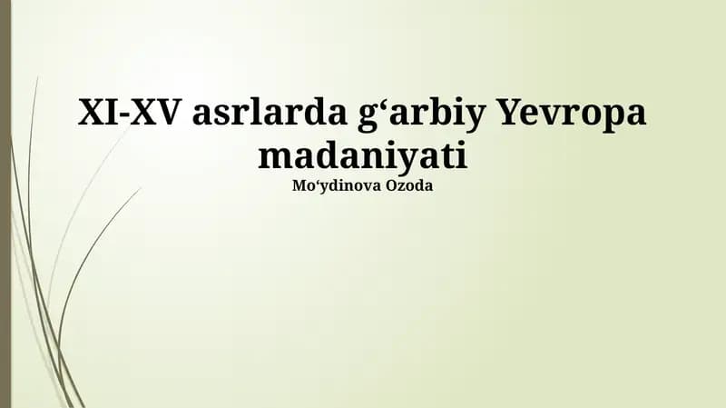 XIX-XX asrlarda gʻarbiy Yevropa madaniyati