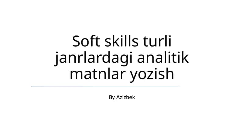 Turli janrlardagi analitik matnlar yozish