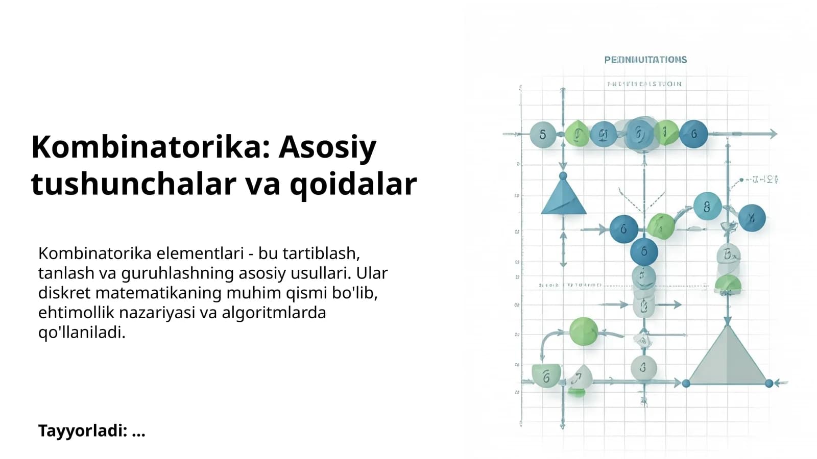 Kombinatorika: Asosiy tushunchalar va qoidalar