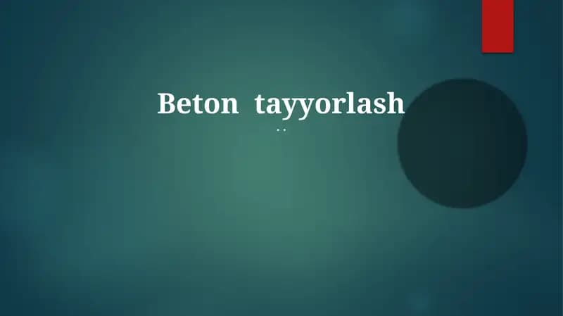 Beton tayyorlash
