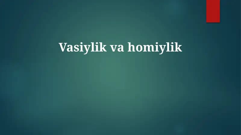 Vasiylik va homiylik