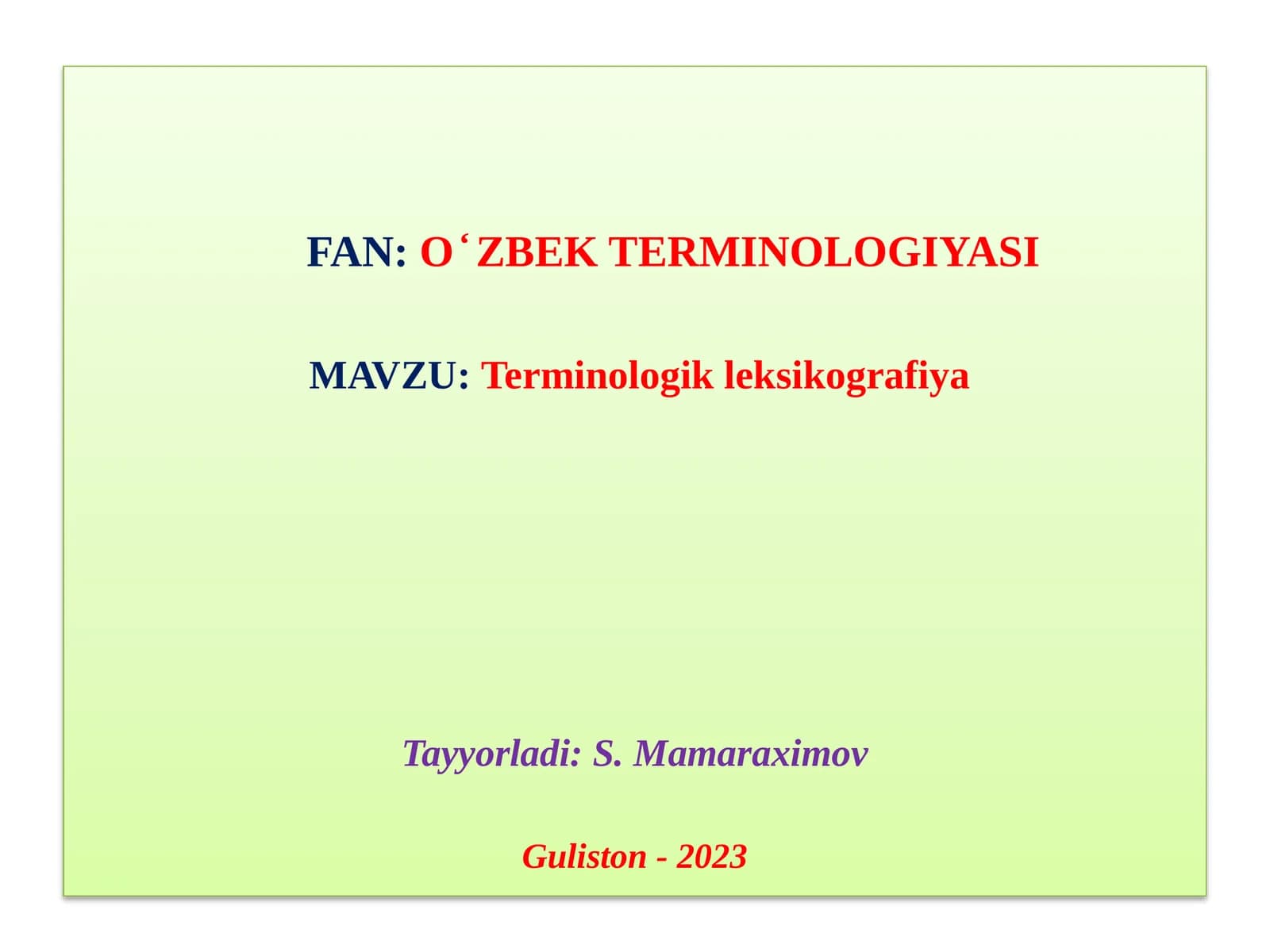 Oʻzbek Terminologiyasi