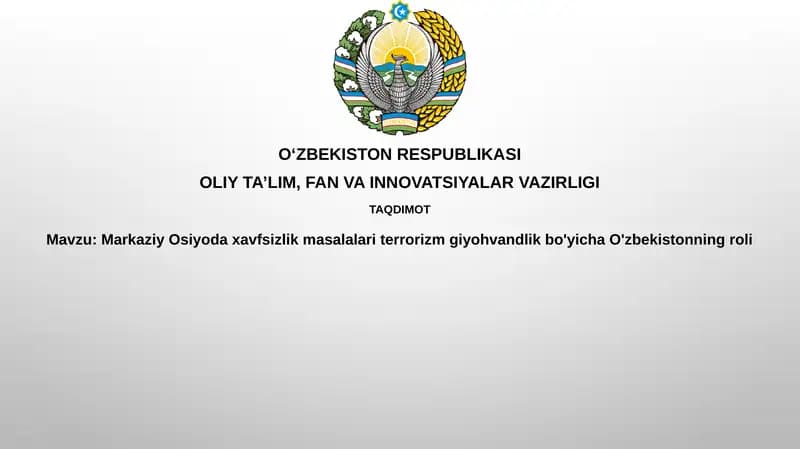 Markaziy Osiyoda Xavfsizlik Masalalari