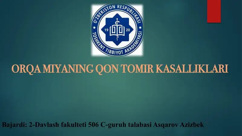 Orqa miyaning qon tomir kasalliklari