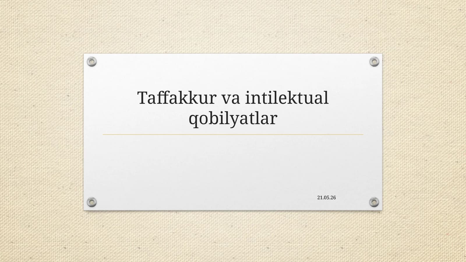 Taffakkur va intilektual qobilyatlar
