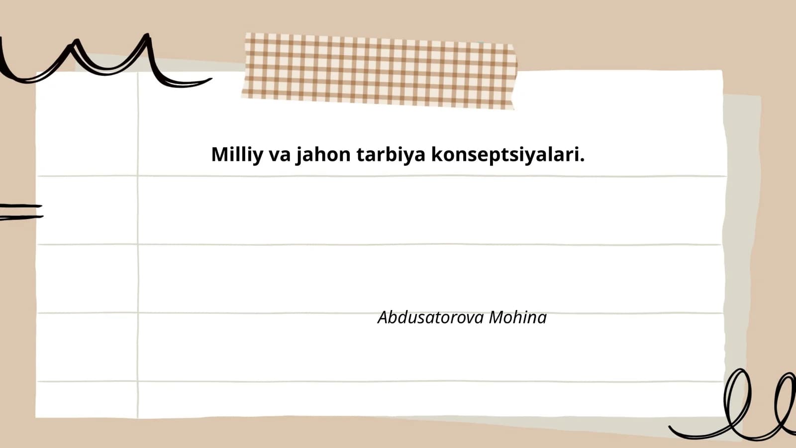 Milliy va jahon tarbiya konseptsiyalari