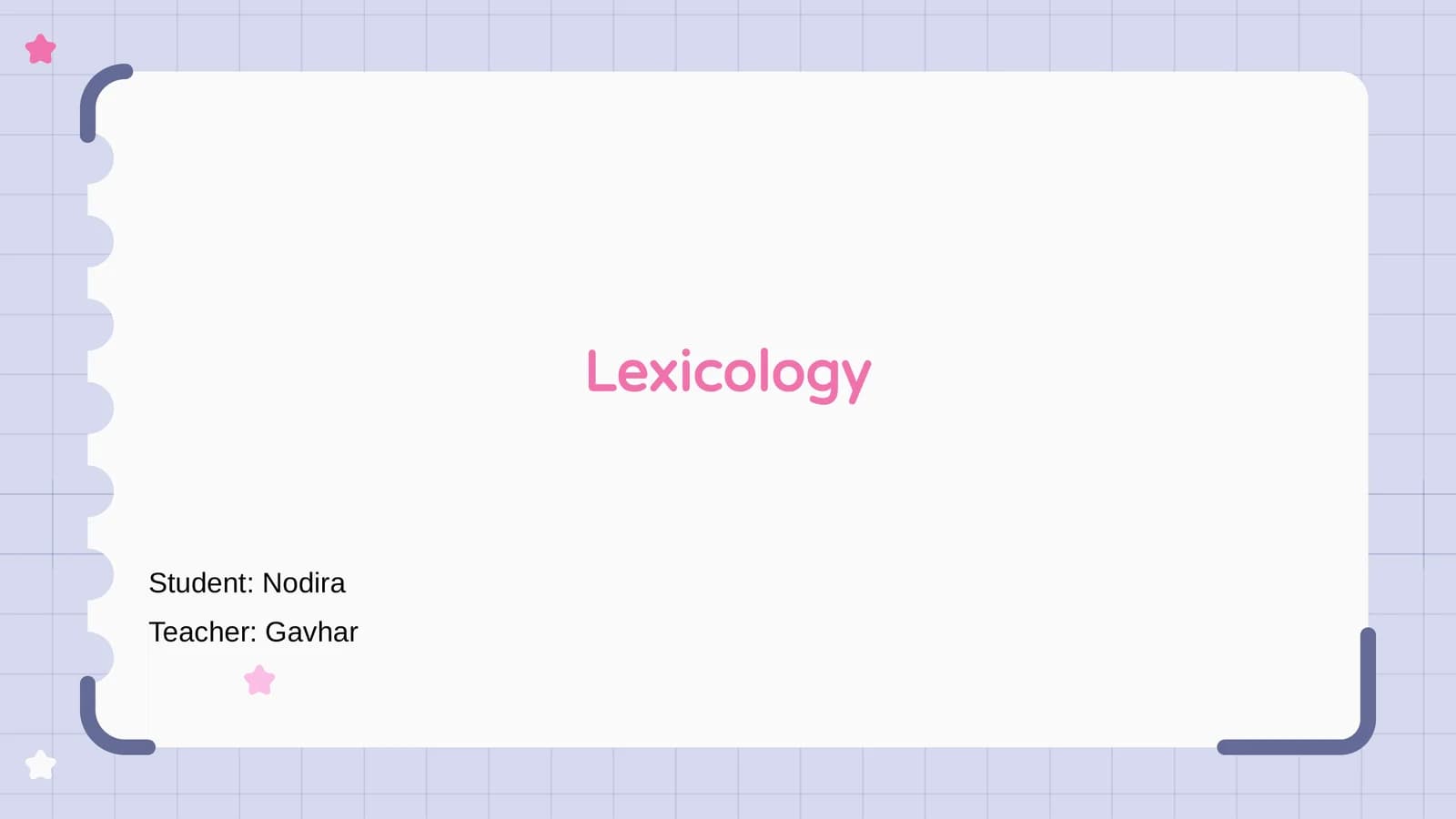 Lexicology