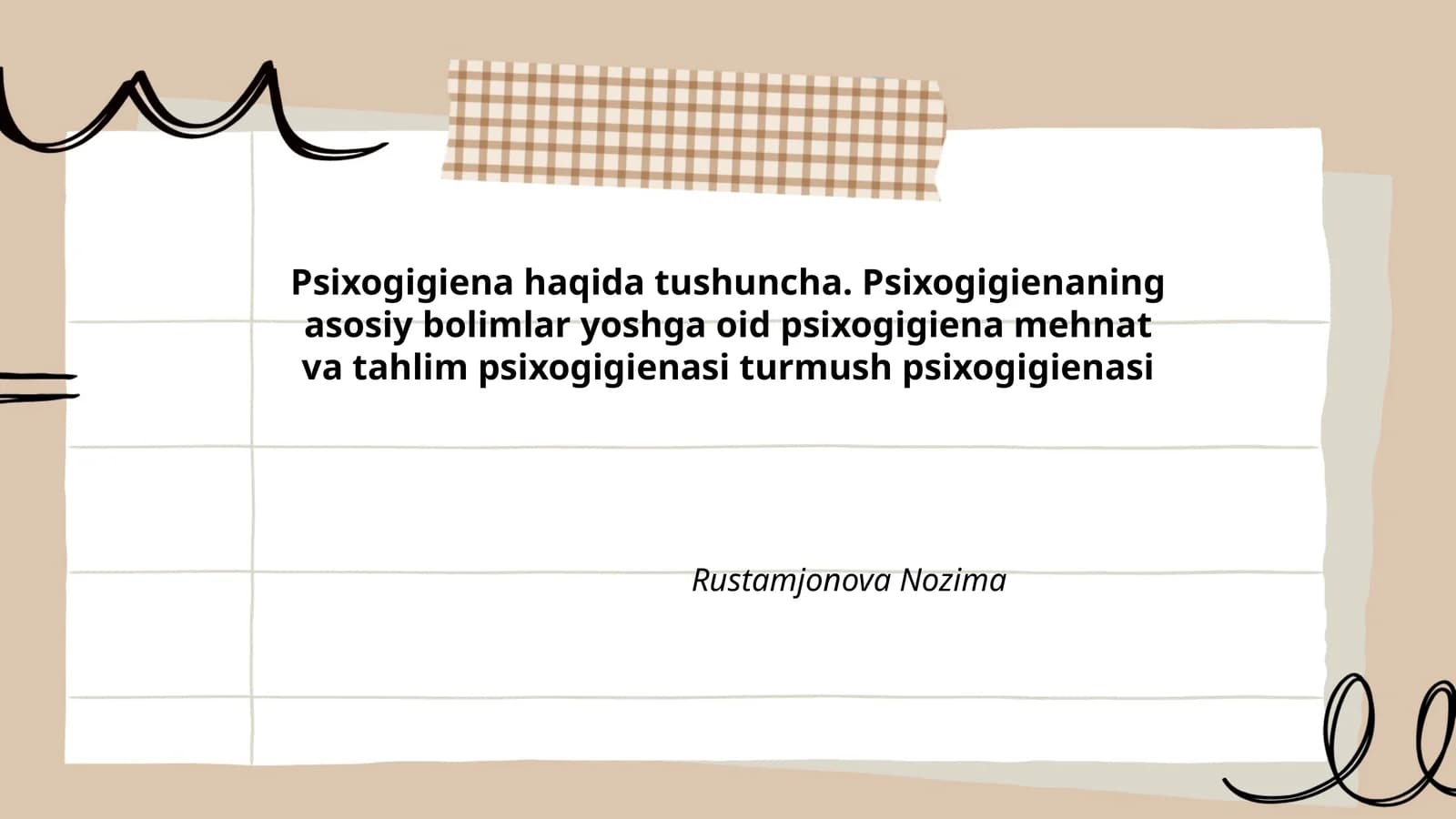 Psixogigiena haqida tushuncha