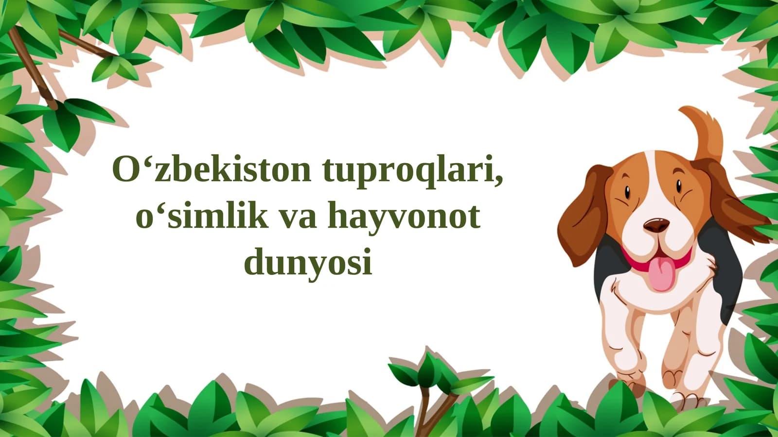 O‘zbekiston tuproqlari, o‘simlik va hayvonot dunyosi
