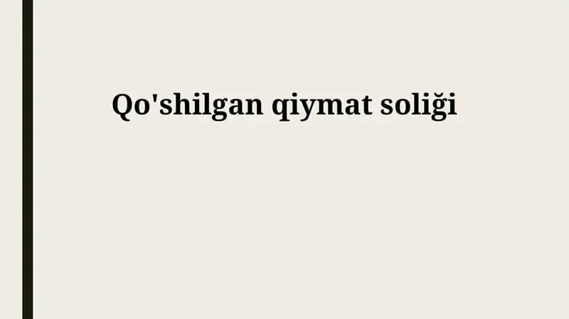 Qo'shilgan qiymat soliği