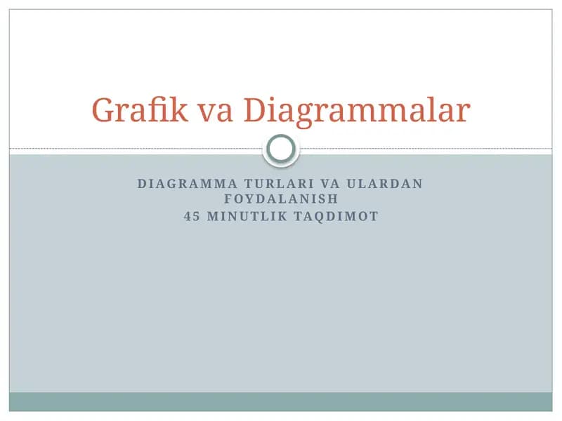 Diagramma turlari va ulardan foydalanish
