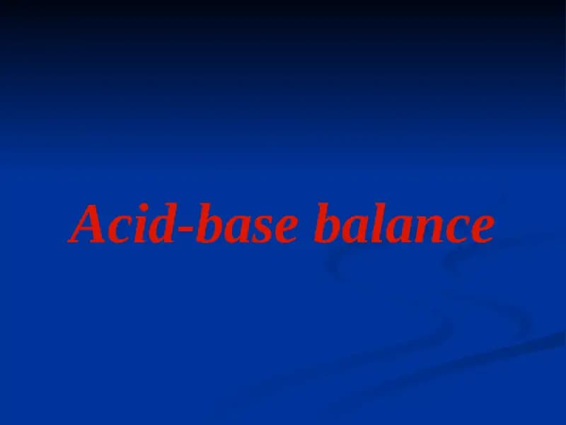 Acid-base balance