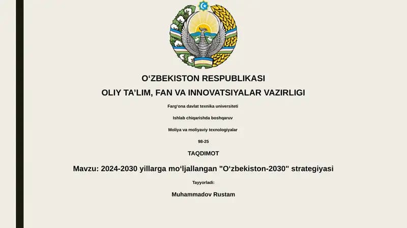 "Oʻzbekiston-2030" strategiyasi