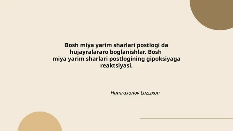 Bosh Miya Yarim Sharlari Postlogi