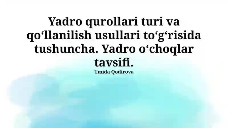 Yadroviy Qurollar