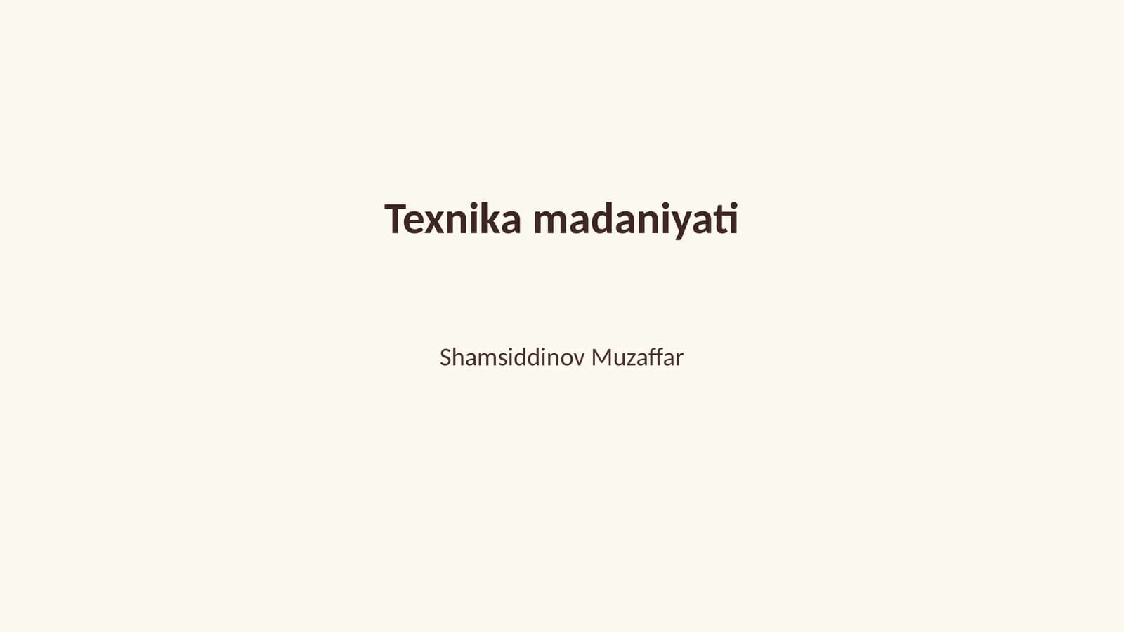 Texnika madaniyati