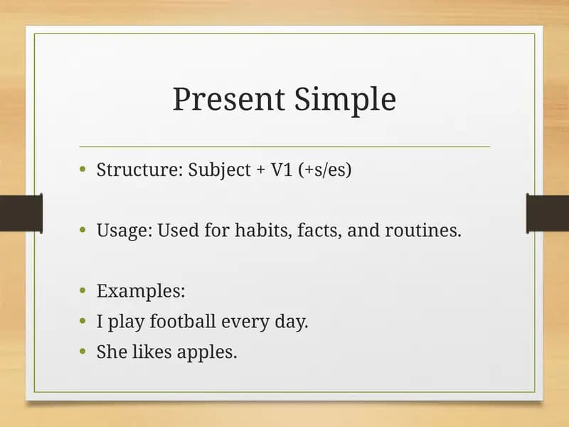 verb tenses