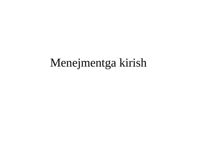 Menejmentgakirish