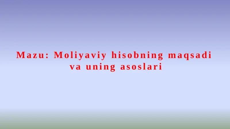 Moliyaviy Hisob