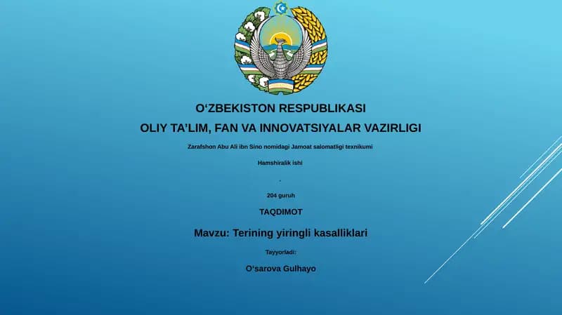 Terining yiringli kasalliklari