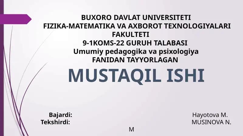 Kuzatish suhbat inson faoliyatini tahlil qilish pedagogik metodlar sifatida