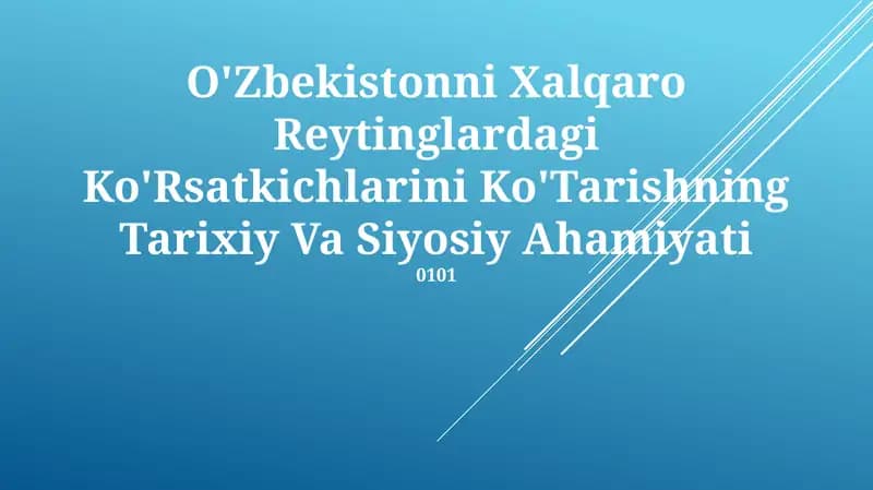Xalqaro Reytinglar va Ular Bilan Ishlash