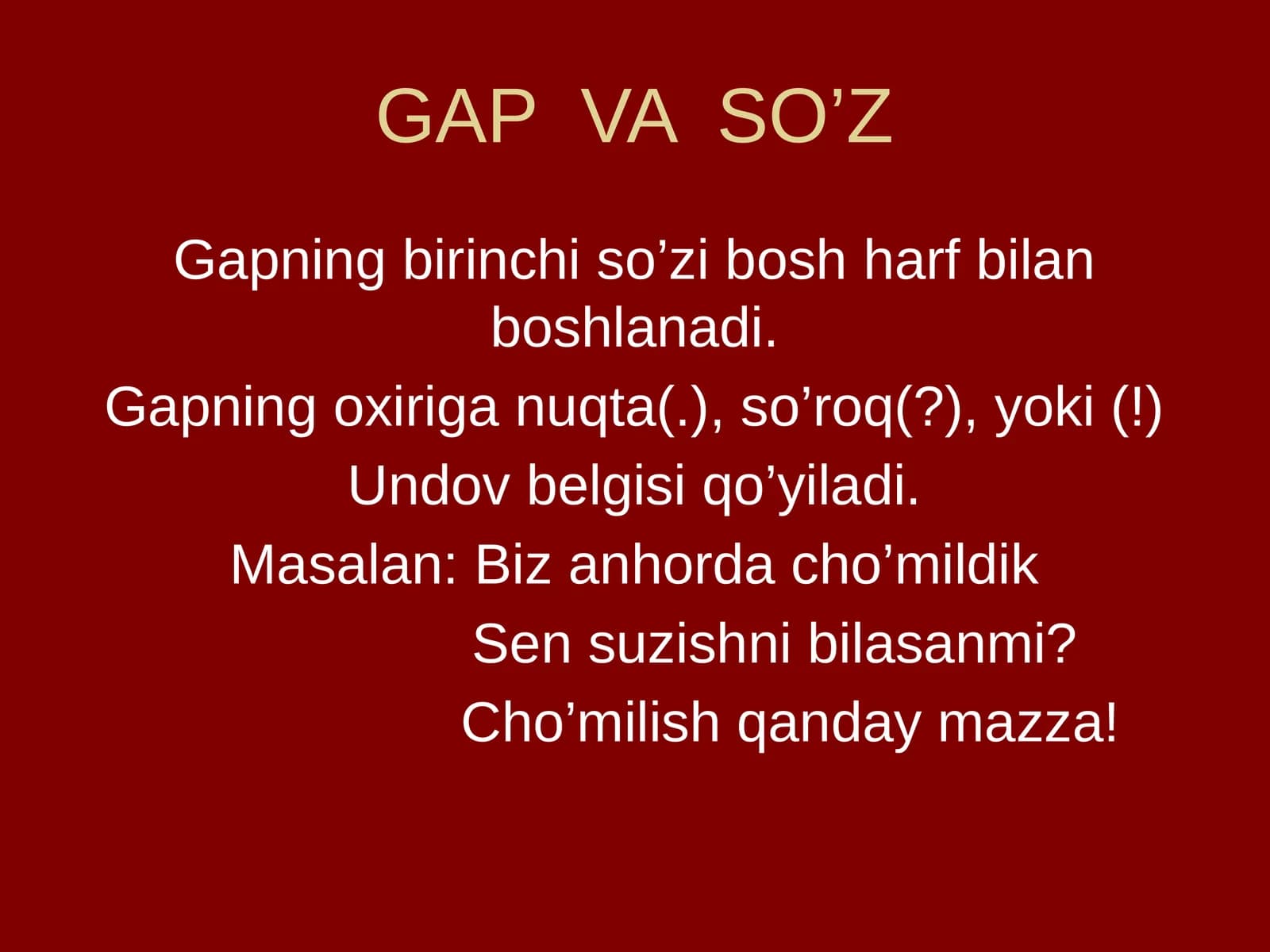 GAP VA SO’Z