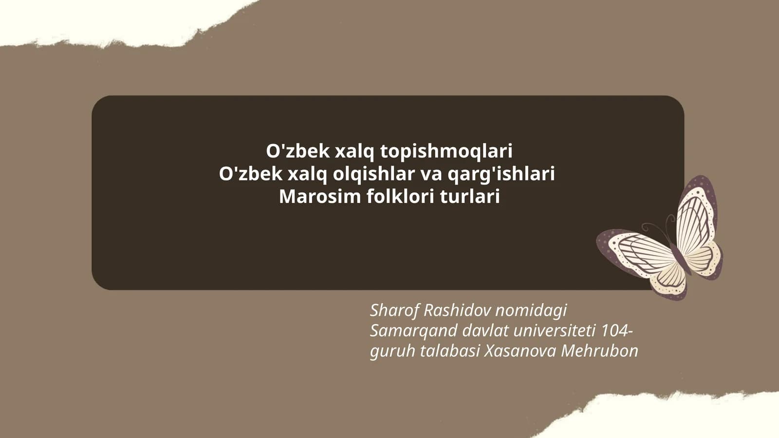 Marosim folklori turlari