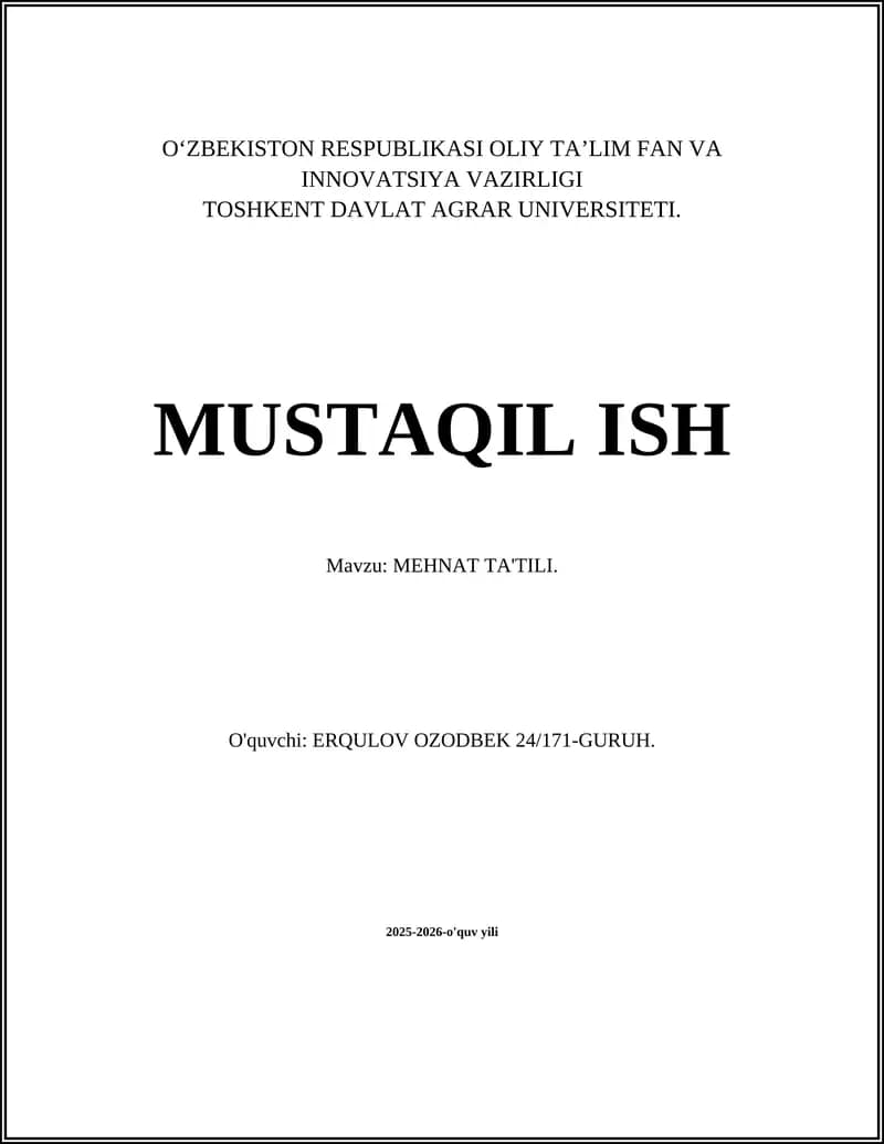 MEHNAT TA'TILI