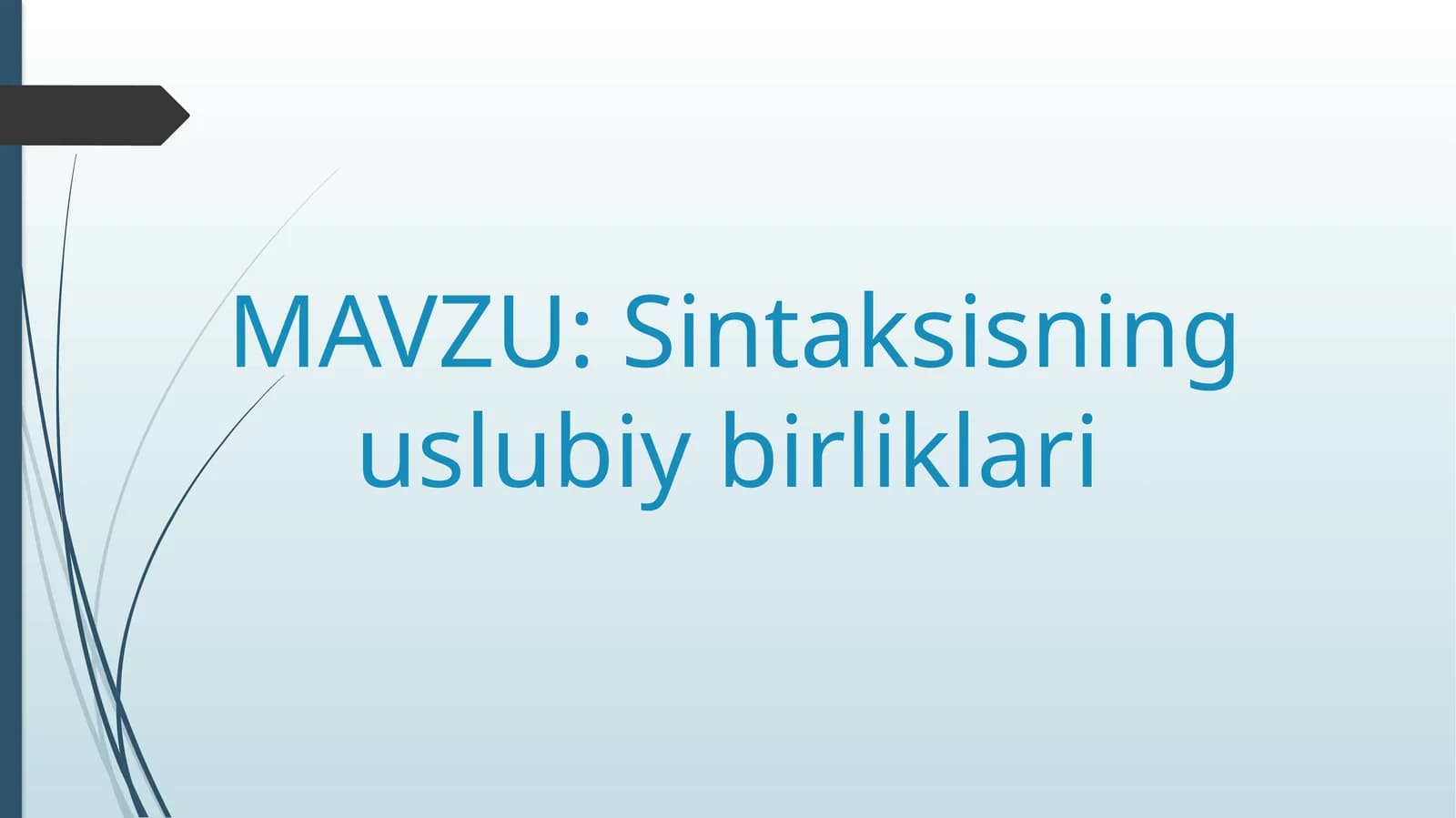 Sintaksisning uslubiy birliklari